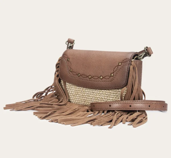 Frye Ava Raffia Convertible Belt Bag Cognac Hot