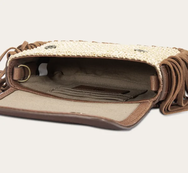 Frye Ava Raffia Convertible Belt Bag Cognac Hot