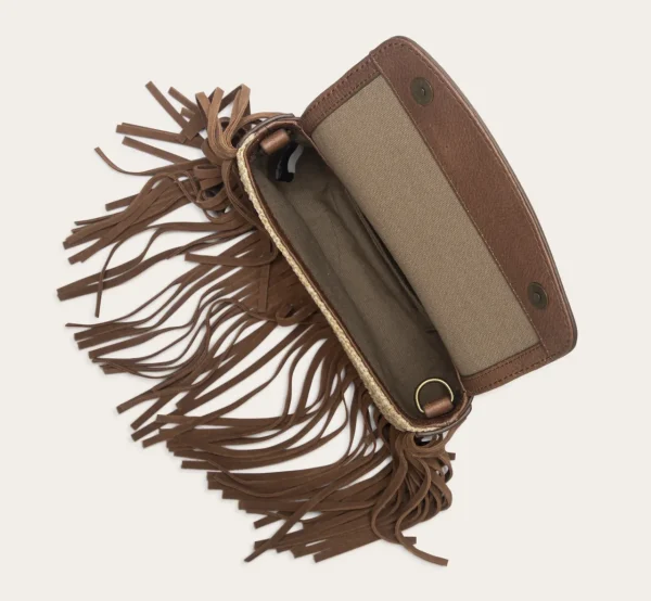 Frye Ava Raffia Convertible Belt Bag Cognac Hot