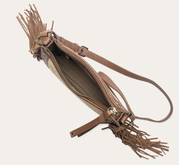 Frye Ava Raffia Crossbody Cognac Sale