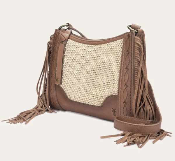 Frye Ava Raffia Crossbody Cognac Sale