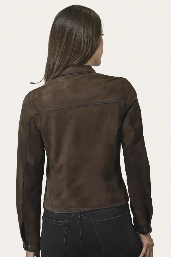 Frye Biker-racer Leather Jacket Dark Brown Outlet