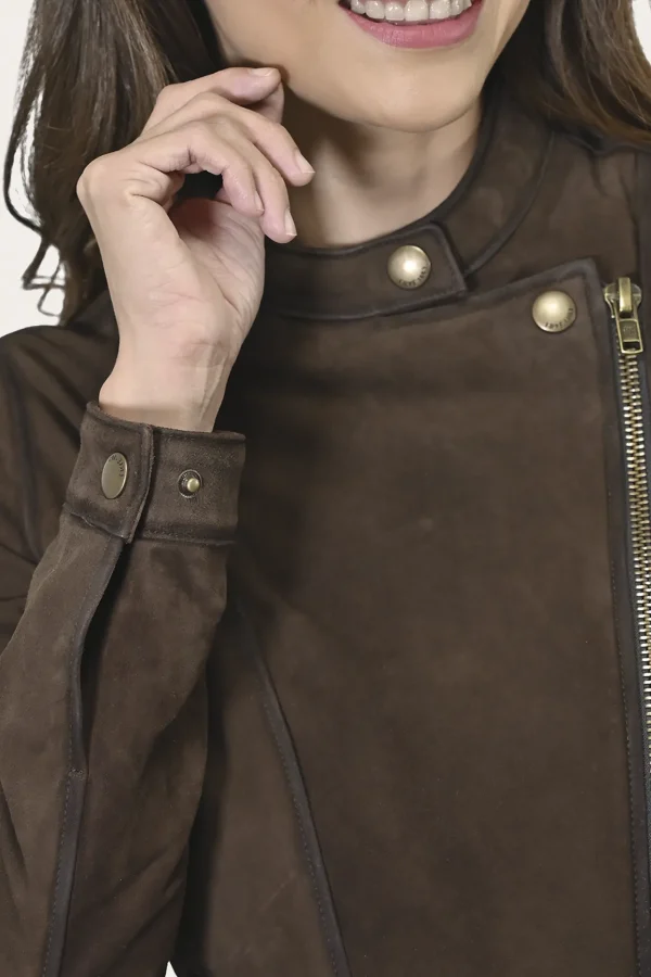Frye Biker-racer Leather Jacket Dark Brown Outlet