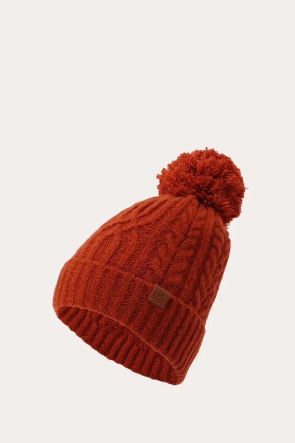 Frye Cable Beanie With Self Pom New