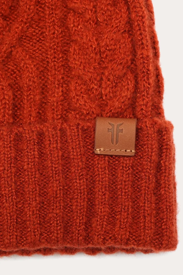 Frye Cable Beanie With Self Pom New