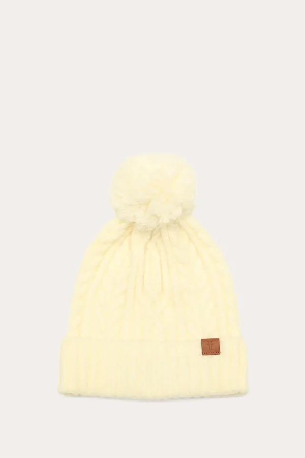 Frye Cable Beanie With Self Pom New