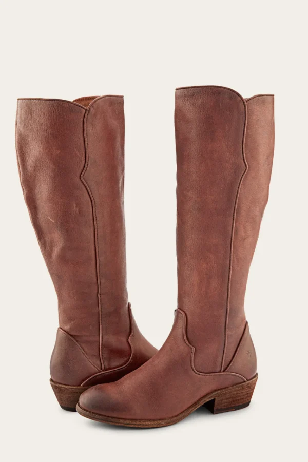 Frye Carson Piping Tall Wide Calf Cheap