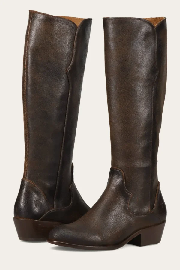 Frye Carson Piping Tall Wide Calf Cheap