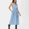 Frye Criss-cross Maxi Denim Dress Paradise Wash Store