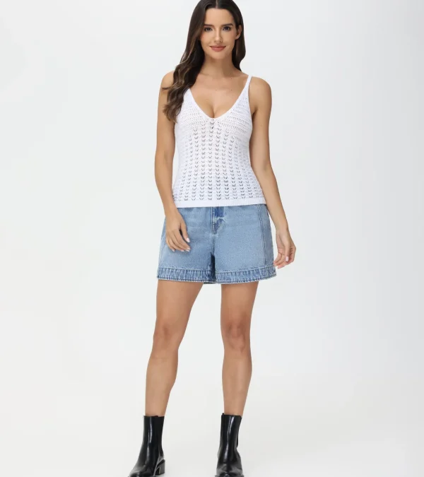 Frye Crochet V-Neck Tank Cheap