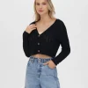Frye Cropped Crochet V-Neck Cardigan Cheap