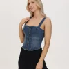 Frye Denim Bustier Mustang Wash Store
