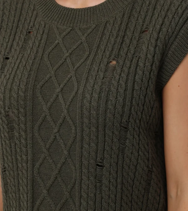 Frye Distressed Cable Sweater Vest Outlet