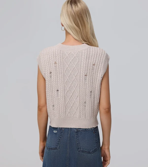 Frye Distressed Cable Sweater Vest Outlet