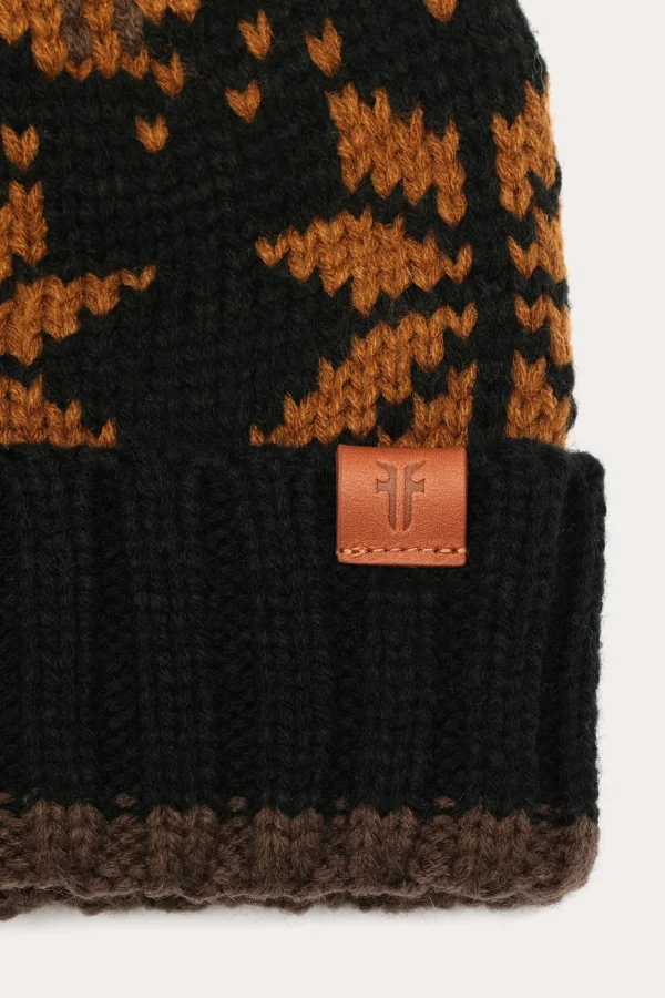 Frye Fair Isle Beanie With Cuff & Faux Fur Pom Discount