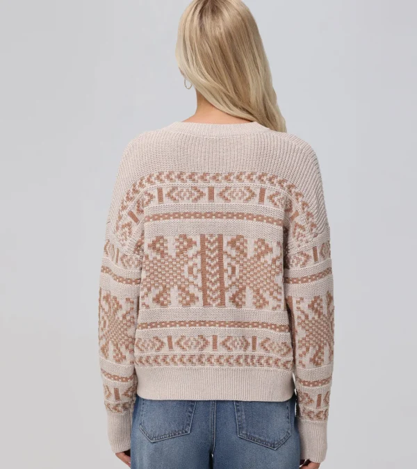 Frye Fairisle Crewneck Pullover Oatmeal Heather Discount
