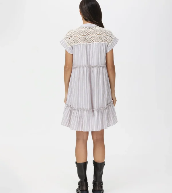 Frye Linen Striped Midi Dress Natural Sand Stripe Hot