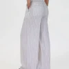 Frye Linen Striped Wide Leg Pant Natural Sand Stripe Outlet
