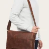 Frye Logan Messenger Cognac New