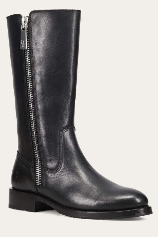 Frye Madison Heavy Zip Tall Black New