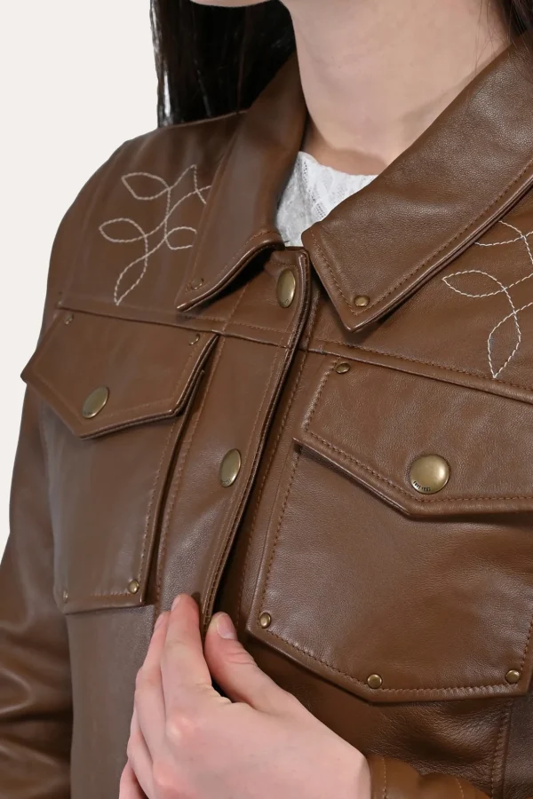 Frye Trucker Jacket Medium Brown Outlet