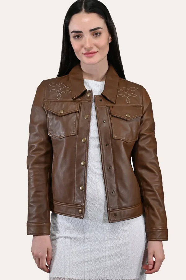 Frye Trucker Jacket Medium Brown Outlet