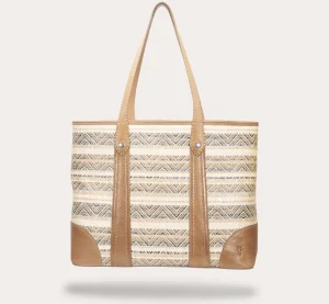 Frye Melissa Straw Shopper Beige Cheap