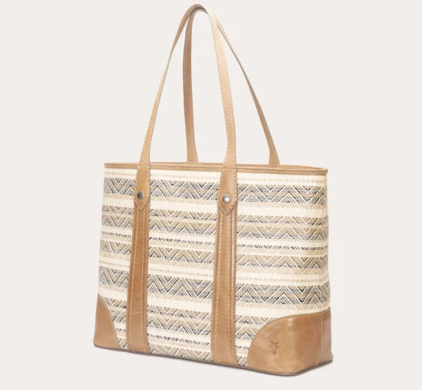 Frye Melissa Straw Shopper Beige Cheap