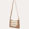 Frye Melissa Straw Zip Crossbody Beige Clearance