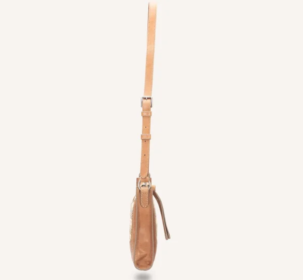 Frye Melissa Straw Zip Crossbody Beige Clearance