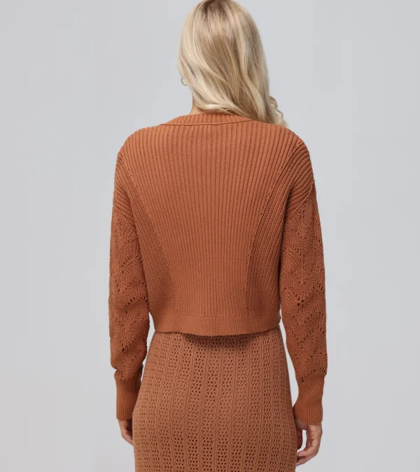 Frye Mixed Stitch Button Front Cardigan Discount