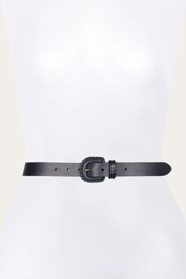 Frye 30mm Belt With Covered Buckle & Leather Lacing Store