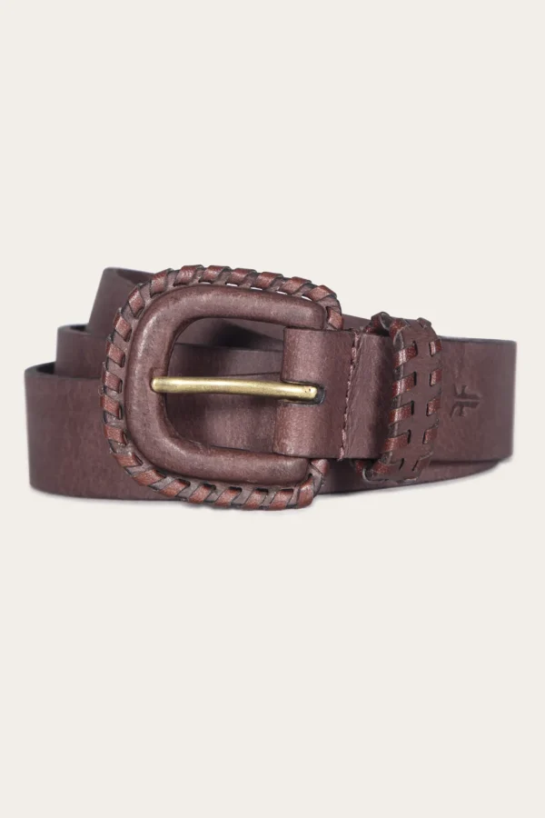 Frye 30mm Belt With Covered Buckle & Leather Lacing Store