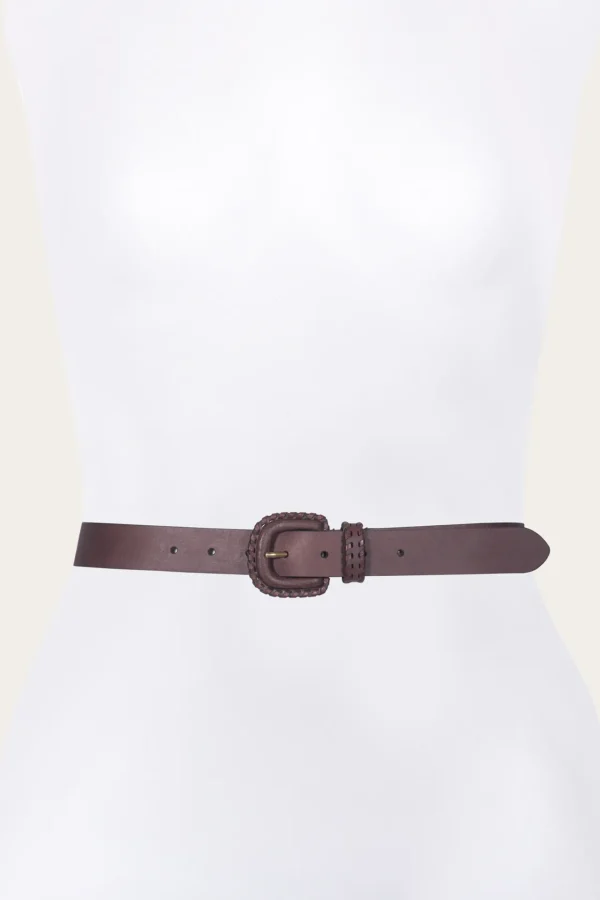 Frye 30mm Belt With Covered Buckle & Leather Lacing Store