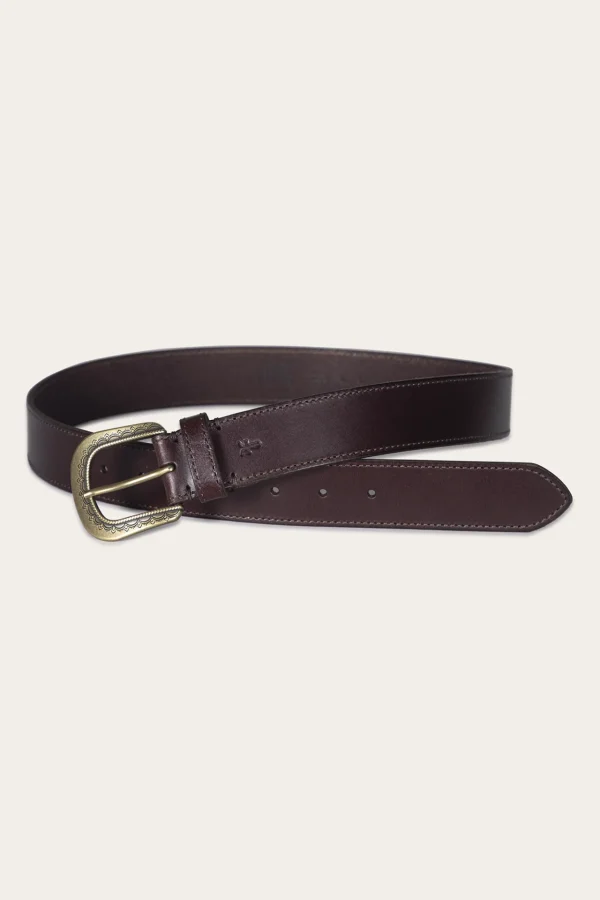Frye 38mm Belt With Engraved Buckle Online