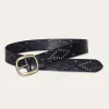 Frye 38mm Belt With Southwestern Embossing, Perf & Studs Flash Sale