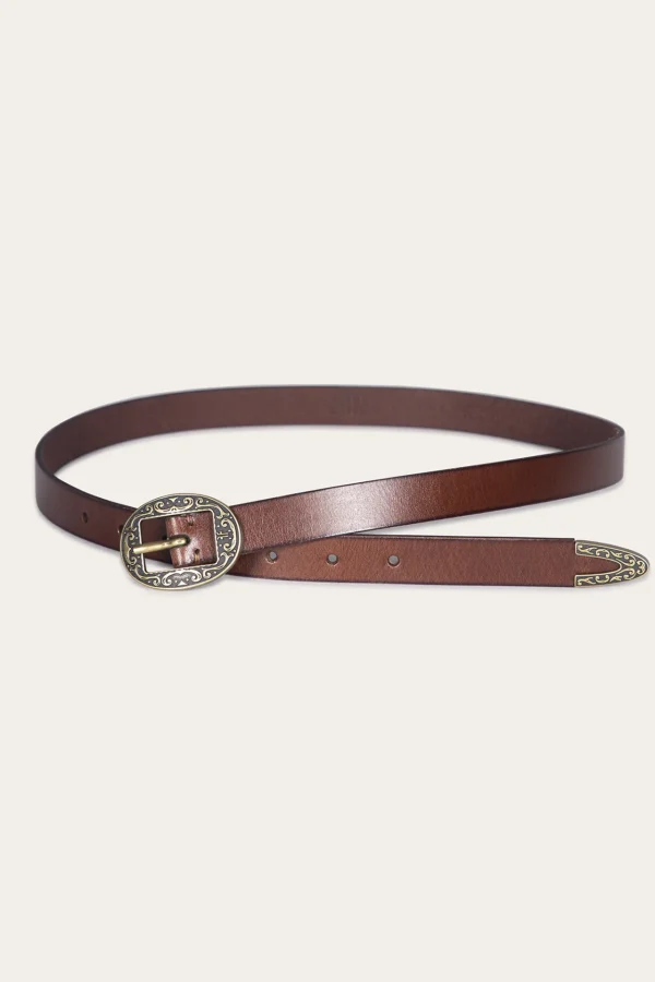 Frye 21mm Logo Western Center Bar Belt Hot