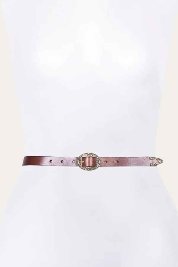 Frye 21mm Logo Western Center Bar Belt Hot