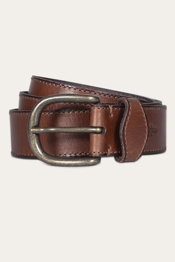 Frye 35mm Stitched Edge Belt With Shaped Keeper Discount