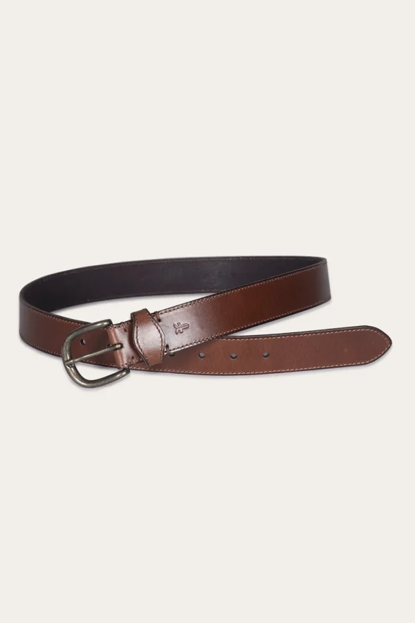 Frye 35mm Stitched Edge Belt With Shaped Keeper Discount