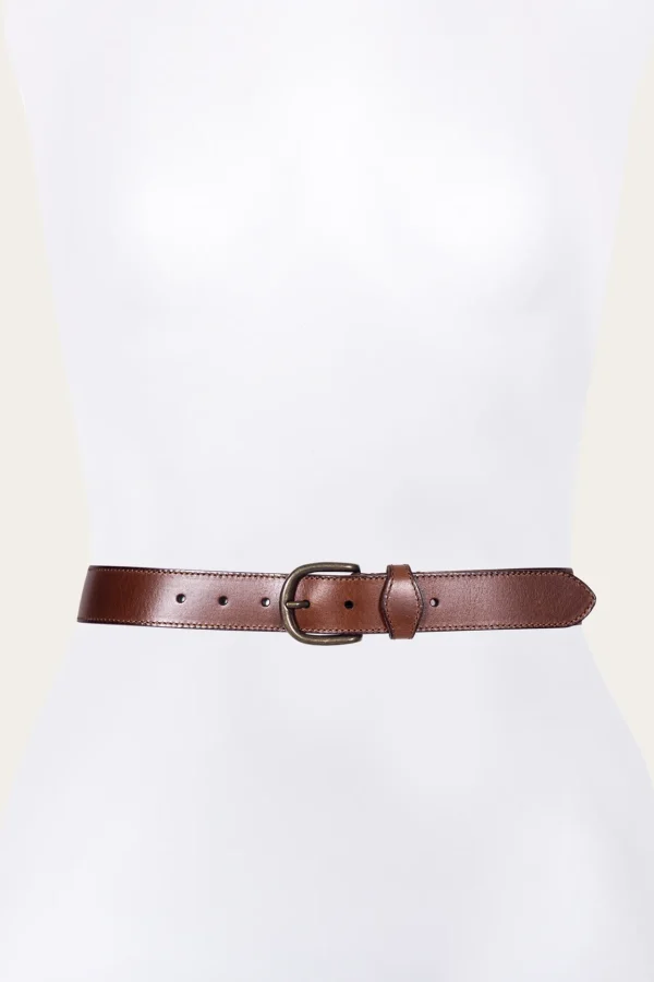 Frye 35mm Stitched Edge Belt With Shaped Keeper Discount