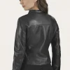 Frye Modern Biker-racer Leather Jacket Black Fashion