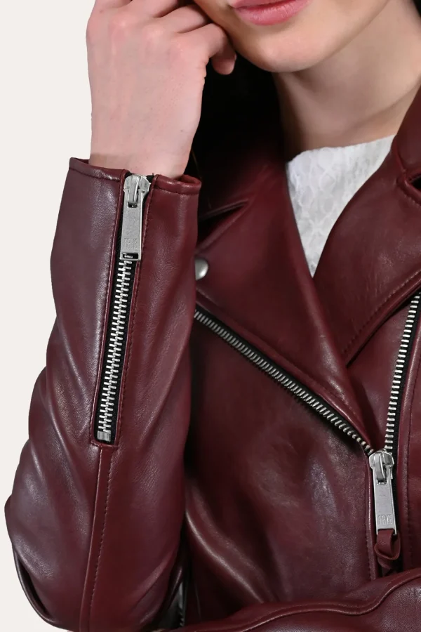 Frye Oxblood Biker Jacket New