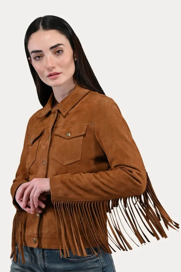 Frye Oxblood Fringed Jacket Flash Sale