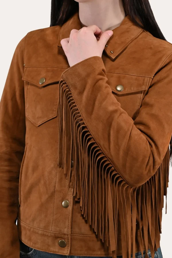 Frye Oxblood Fringed Jacket Flash Sale