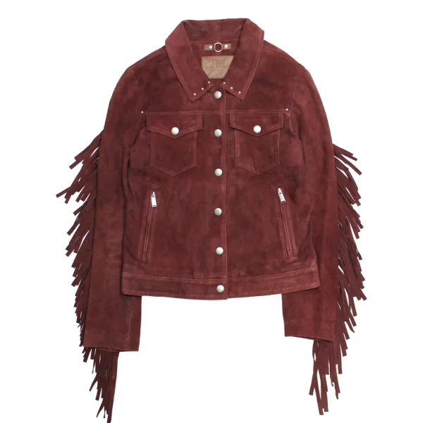 Frye Oxblood Fringed Jacket Flash Sale