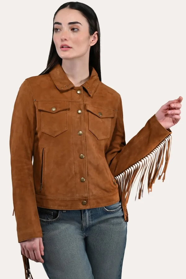 Frye Oxblood Fringed Jacket Flash Sale