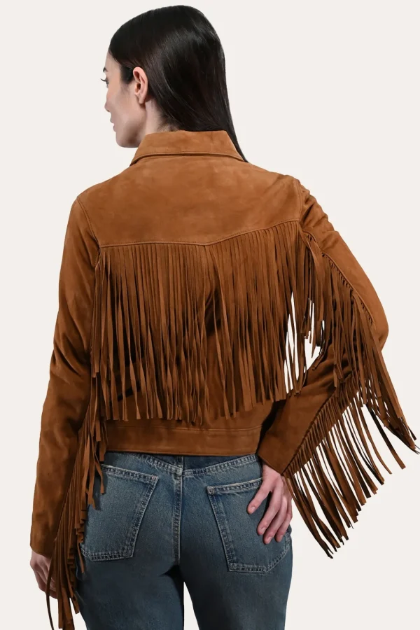 Frye Oxblood Fringed Jacket Flash Sale