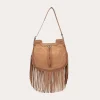 Frye Piper Fringe Hobo Cognac Flash Sale