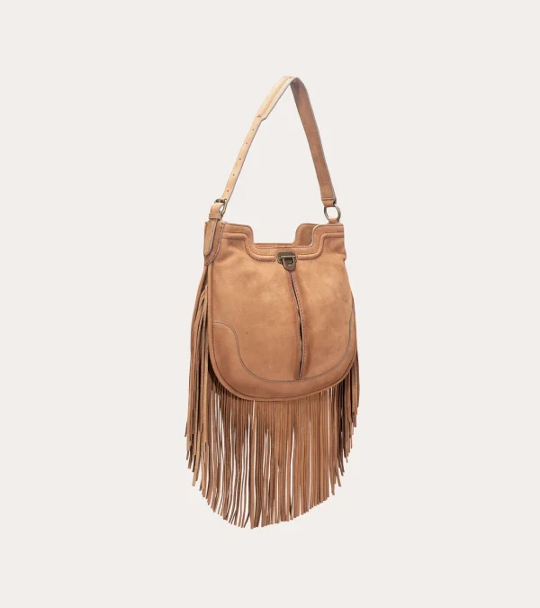 Frye Piper Fringe Hobo Cognac Flash Sale